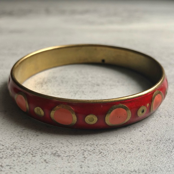 Orange Gold Bangle Bracelets - Picture 9 of 10